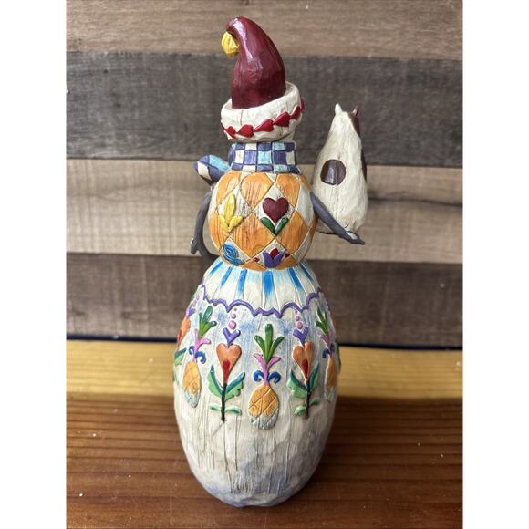 Jim Shore Heartwood Creek Winter's Friend 11" Tall Snowman & Cat Enesco. -flaw - Picture 3 of 5
